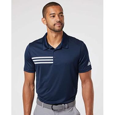 Imagem de Camisa masculina esportiva com 3 listras da Adidas (A324), Collegiate Navy/ White, 3X-Large