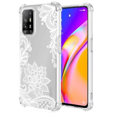 Imagem de Ueokeird Capa de telefone para Oppo F19 Pro+/F19 Pro Plus/Oppo Reno5 Z/Oppo A95 5G/Oppo A94 5G capa para meninas mulheres, capa protetora fina à prova de choque com padrão floral flexível TPU para