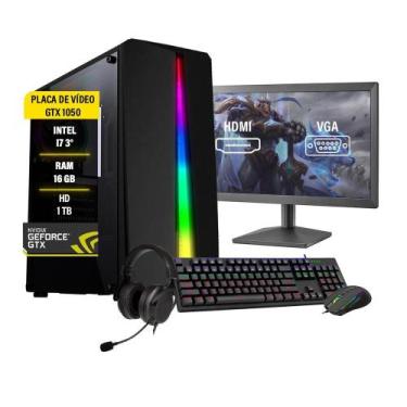 Imagem de Pc Gamer Bravus I7 Gtx 1050 Memória 16Gb Hd 1Tb Ssd 120Gb - Amorim Sho