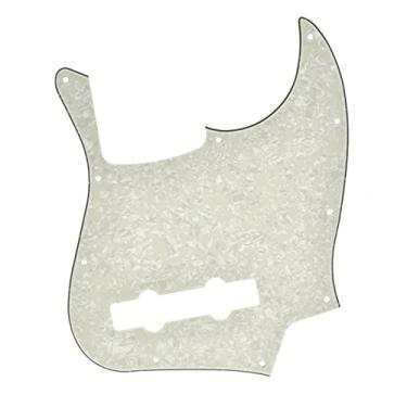 Imagem de Dopro 5 cordas Jazz Bass Pick Guard J Bass Scratch Plate para EUA/Mexican Fender 5 cordas Jazz Bass envelhecido pérola