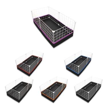 Imagem de Cercado Aramado Porquinho da Índia 40x80 Cm Branco com Bandeja Higiêni