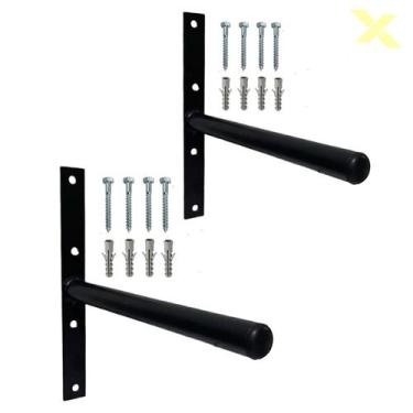Imagem de Suporte Anilha Parede Expositor Xproshape 2 Peças, Preto fosco