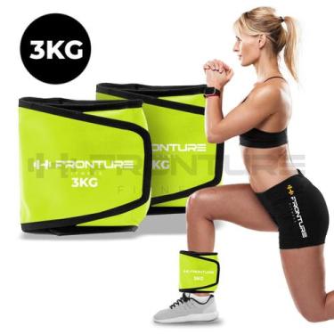 Imagem de Par de Caneleira Peso 3Kg VERDE Treino pernas Treinar em Casa Academia