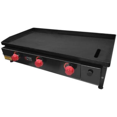 Imagem de Chapa de Lanche Industrial Profissional 5mm à Gás 80x40cm BlackFire - 