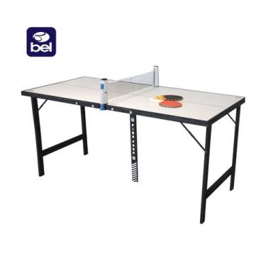 Imagem de Mini Mesa de Ping-Pong Portátil com Kit 1 Rede Retrátil + 2 Raquetes +