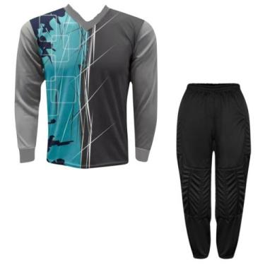 Imagem de Kit Goleiro Camisa Genoa Kanga+Calça TRB Acolhoada - Kanga Sport, Cinz