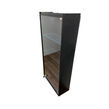 Imagem de Vitrine Suspensa Preto Porta Vidro LED Cristaleira Coleção - SR FABRIC