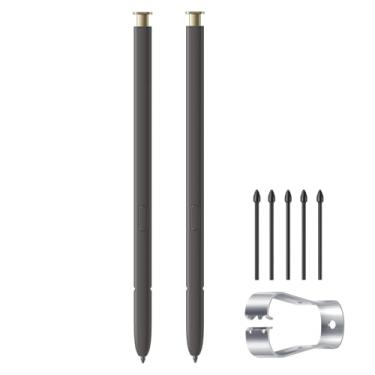 Imagem de 2 canetas de substituição para Samsung Galaxy S24 Ultra 5G S (sem Bluetooth) + pontas/pontas de substituição (ouro amarelo)
