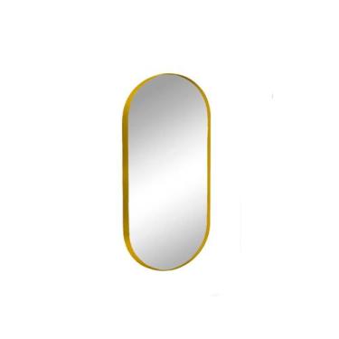 Imagem de Espelho Oval Metal Moderno Médio Para Cozinha/Sala - LANDI, DOURADO