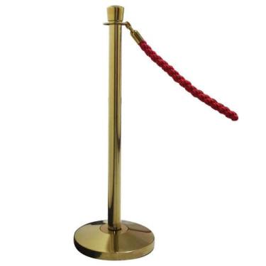 Imagem de Pedestal Separador de Fila DOURADO com Cordão VERMELHO - Michelangelo