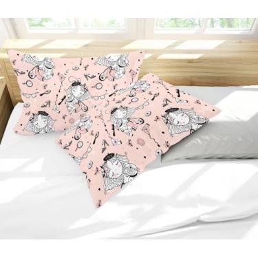 Imagem de Par de Fronhas Estampa Menina e Cachorrinho - Core Decore