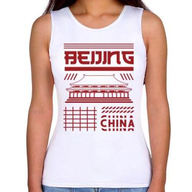Imagem de Regata Feminina Pequim China  - Foca na Moda, Branco, P