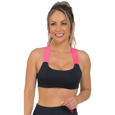 Imagem de Top Feminino Fitness Neon Preto - Manalinda, P, Preto