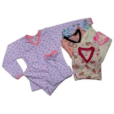 Imagem de Kit 4 Pijama Infantil Menino Manga Longa Algodão - Empório da Roupa, M
