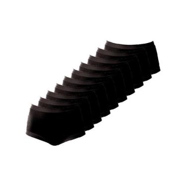 Imagem de Kit com 10 Calcinhas Alta Bourbon Demillus 26406, Preto, XG