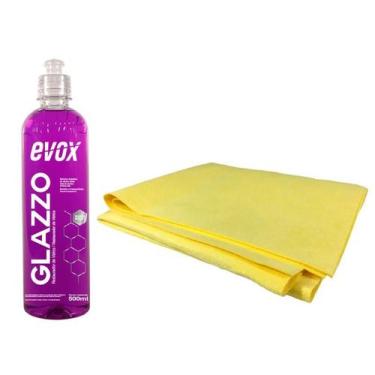 Imagem de Kit restaurador de vidro glazzo evox + flanela tech dry glass