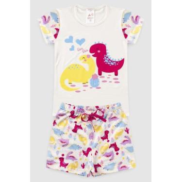 Imagem de Pijama Infantil Menina Roar Roar Dino - Bene Tex, 10, Off white