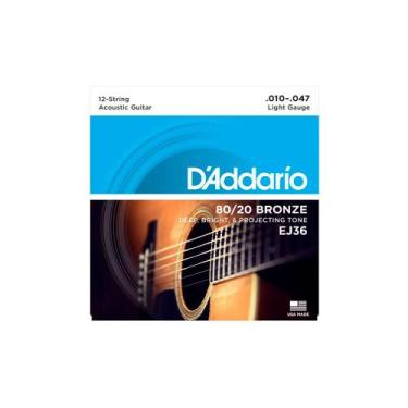 Imagem de Encordoamento para violão d'addario ej36 010 12 cordas