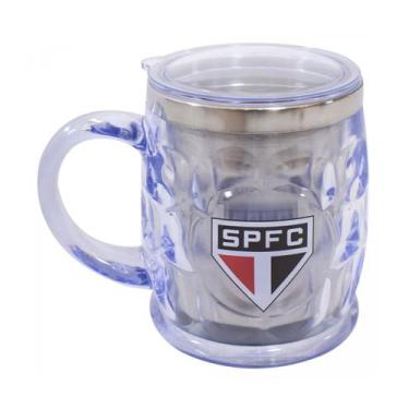 Imagem de Caneca Térmica Transparente Com Tampa 500ml São Paulo SPFC - mileno