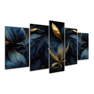 Imagem de Quadro 5 Peças Plantas Flor Decoração Sala Quarto Mosaico - Decorado P