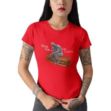 Imagem de Camiseta Feminina  Pense Fora da Caixa O Pensador  Auguste R - Hipster