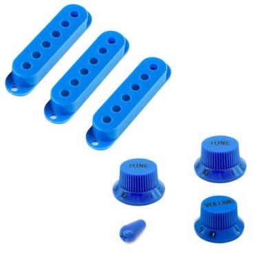 Imagem de Kit 3 capinha captador 2 tone 1 knob volume ponta chave azul - SPIRIT