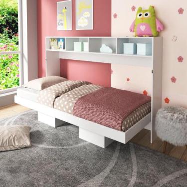 Imagem de Cama de Solteiro Articulada com 4 Nichos - Branco - Tecno Mobili, Bran