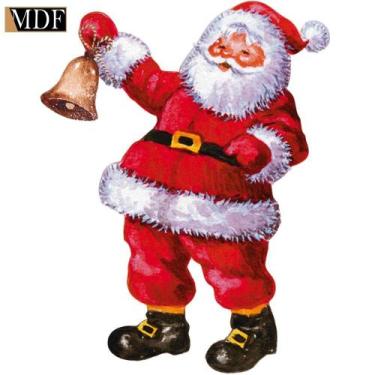 Imagem de Aplique Decoupage em Mdf Natal Papai Noel Sino 8cm Apmn8-161 Litoarte