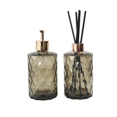 Imagem de Kit difusor e porta sabonete líquido de vidro 330 ml cada - 2 peças - 