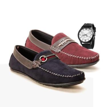 Imagem de Mocassim casual masculino sapatilha confortavel sapato leve KIT 2 PARE