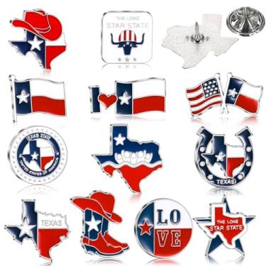Imagem de Wavwavw Alfinetes de lapela do estado do Texas Texas bandeira do mapa texano alfinetes de lapela a granel bandeira do estado do Texas ondulando lembranças da América presentes para homens mulheres