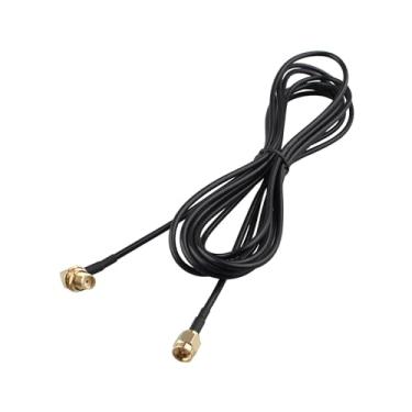 Imagem de Futheda SMA macho para SMA fêmea adaptador de ângulo reto cabo de extensão de antena aérea RG174 cabo coaxial 3M para antena 4G LTE roteador WiFi WLAN FPV controlador de drone transceptores de rádio
