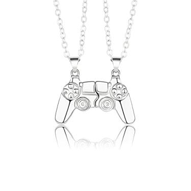 Imagem de COLORFUL BLING Colar magnético de controle de jogo para casais, pingente de alça para console, para melhores amigos, amizade, presentes de Dia dos Namorados, joia para ele e para ela, joias para melhor amiga, Metal, Liga metálica.