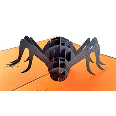 Imagem de iGifts And Cards Cartão de felicitações pop-up 3D Aranha preta assustadora de Halloween - assustador, divertido, meia dobra, ocasião especial, doces ou travessuras, infantil, exclusivo, casa