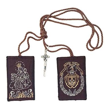 Imagem de San Rafael Arcangel Escapulario de la Virgen del Carmen - Escapulário da Virgem do Monte Carmelo com Jesus com cruz