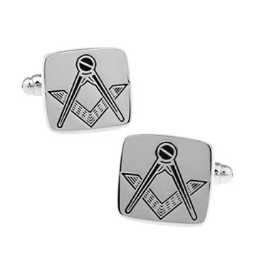Imagem de Abotoaduras maçônicas prateadas maçônicas da Freemason