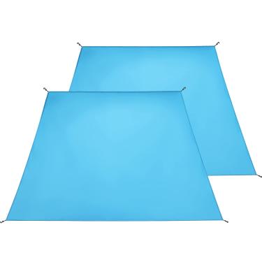 Imagem de Mobihome - Tenda de Sombra Instantânea com 20 cm x 21 cm, Acessório de Parede Lateral com Aba Removível para Bloquear Sol, Vento e Chuva, 2 Pacotes Apenas para Parede Lateral (Azul - 2 Peças)