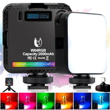 Imagem de Luzes de vídeo RGB, Luz de Câmera Led 360° Iluminação Portátil Colorida para Fotografia com 3 Sapatos Frios,