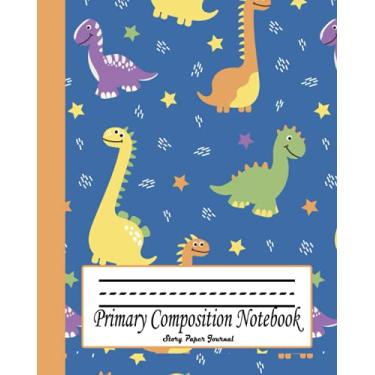 Imagem de Primary Composition Notebook Story Paper Journal: marble story comp book red baseline 100ctm, grades K-2 school exrcice book, Dinosaur