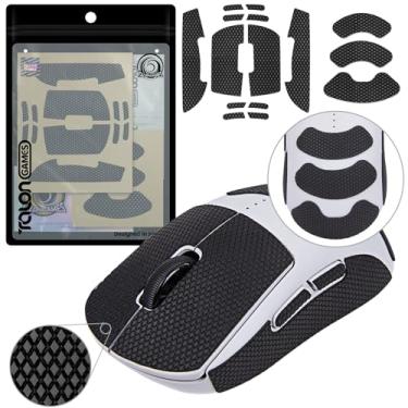 Imagem de TALONGAMES Fita antiderrapante para mouse compatível com mouse gamer sem fio Logitech G PRO 2 Lightspeed, absorção de suor de palma, fina de 0,5 mm, cortada para ajustar, fácil de aplicar, pele de