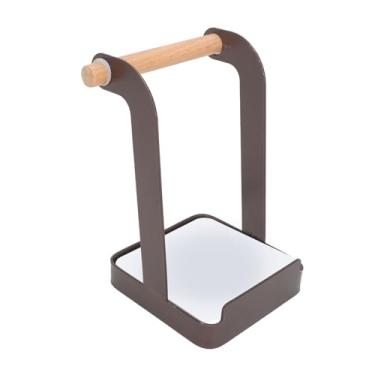 Imagem de Prateleira de Descanso para Tampa de Pote, Rack de Placa de Corte de Colher, Suporte de Utensílio de Cozinha de Madeira de Ferro para Pequeno Espaço de Cozinha para Ferramenta de