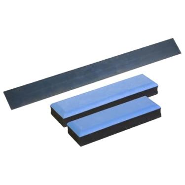 Imagem de Pintando Carro, Kit 2 Taco Lixador 7x23cm-7 X 28cm (Meia Folha) E Regua Quantidade de cascalhos:0;Cor:Azul