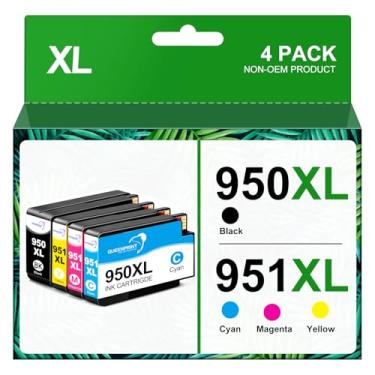Imagem de Combo 950 XL 951 XL compatível com cartucho de tinta de substituição 950XL 951XL para OfficeJet Pro 8600 8610 8620 8100 8630 8660 8640 8615 76DW 251DW (preto, ciano, magenta, amarelo)