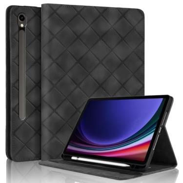Imagem de Rosbtib Capa para Samsung Galaxy Tab S10 FE / S9 FE 10,9 polegadas com suporte para lápis, suporte de couro PU com vários ângulos de visualização compatível com Samsung Galaxy Tab S9 11 polegadas