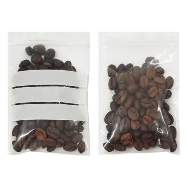 Imagem de PABCK Envelopes de sementes transparentes resseláveis (7 x 10 cm) pacotes de sementes pequenos sacos de plástico para joias de especiarias embalagens de peças com bloco branco para escrita,