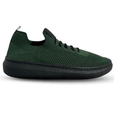 Imagem de Sapatênis Knit Masculino com Palmilha Gel Conforto Verde - Rubim Calça