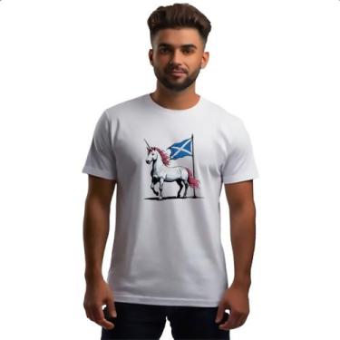 Imagem de Camiseta Unissex Unicornio bandeira Escocia - Alearts, GG