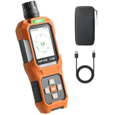 Imagem de TOPTES Detector de monóxido de carbono CT-580, detector de CO recarregável com vibração, alarmes visuais e audíveis, alarme portátil de CO, 0-1000PPM, tela colorida TFT para casa, carro, acampamento e