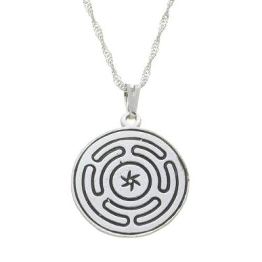 Imagem de Colar Strophalos de Hécate Labirinto 22mm-Sunshine Cristais, Prata