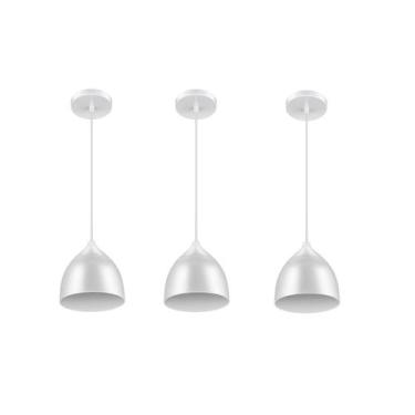 Imagem de Luminária Pendente Led 9w 6500k fria Branco Elgin kit 3 pçs, Bivolt